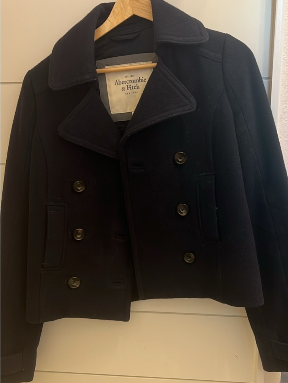 Abercrombie & Fitch Black Quilted-Lined Coat